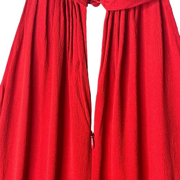 Kate Spade Katie Dress Size 4 Crepe Zip Back Tie Neck Red Cocktail Event Party - Picture 11 of 15